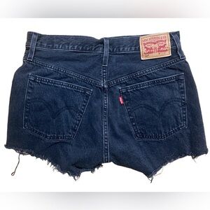 Levi's 501 Premium Women's Big E Black Cut Off Shorts Size 27 Regular